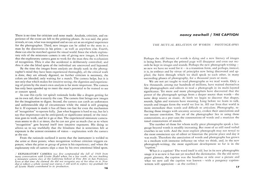 Nancy Newhall / The Caption