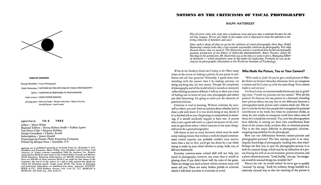 Notions On The Criticisms Of Visual Photography