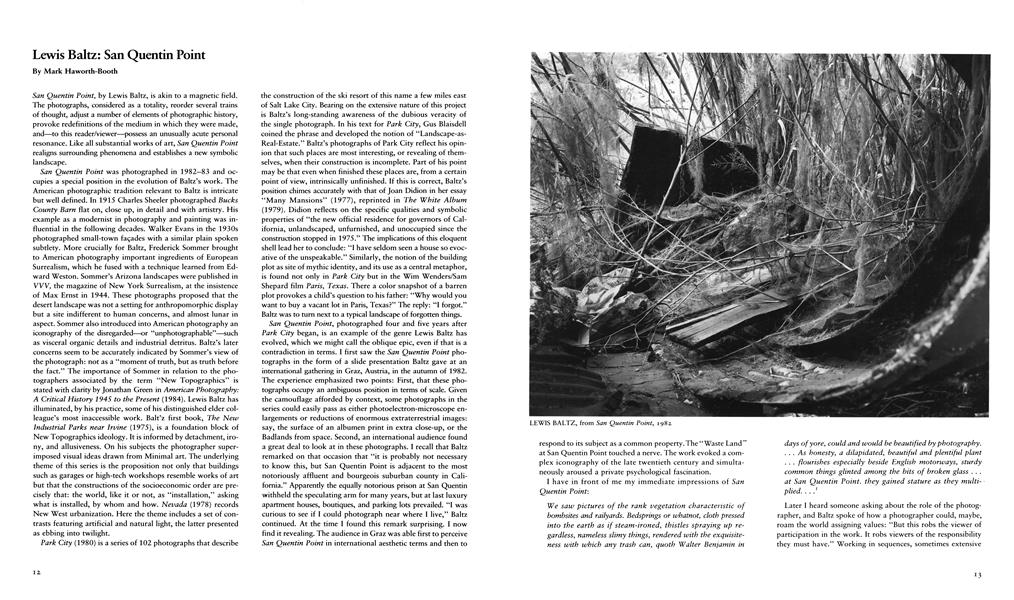 Lewis Baltz: San Quentin Point | Aperture | Spring 1987