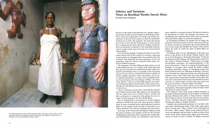 Sobriety And Variation: Notes On Brazilian/yoruba Sacred Altars