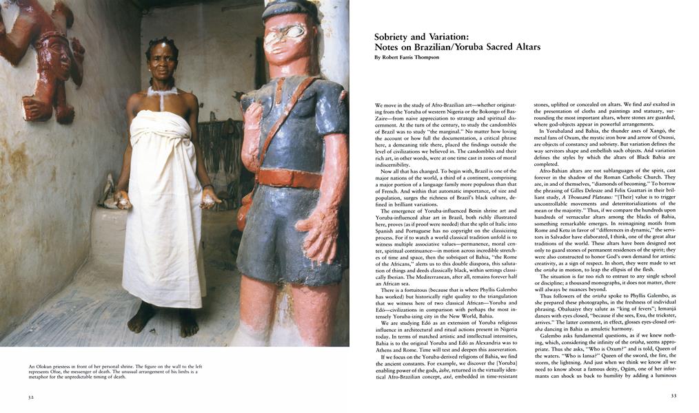 Sobriety And Variation: Notes On Brazilian/yoruba Sacred Altars
