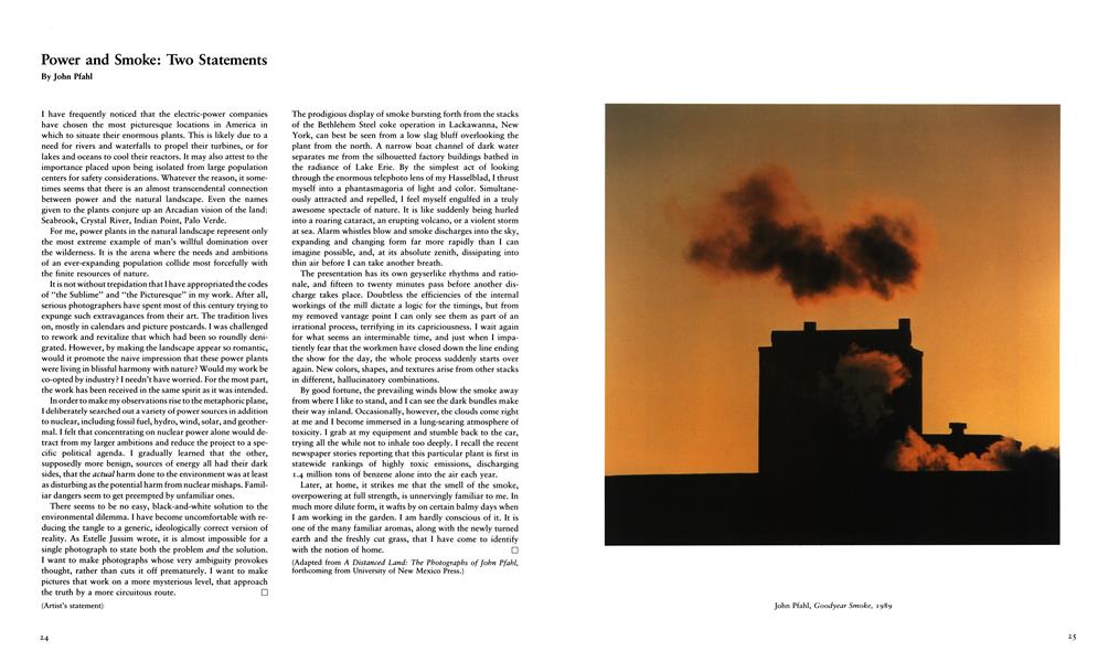 Power And Smoke: Two Statements