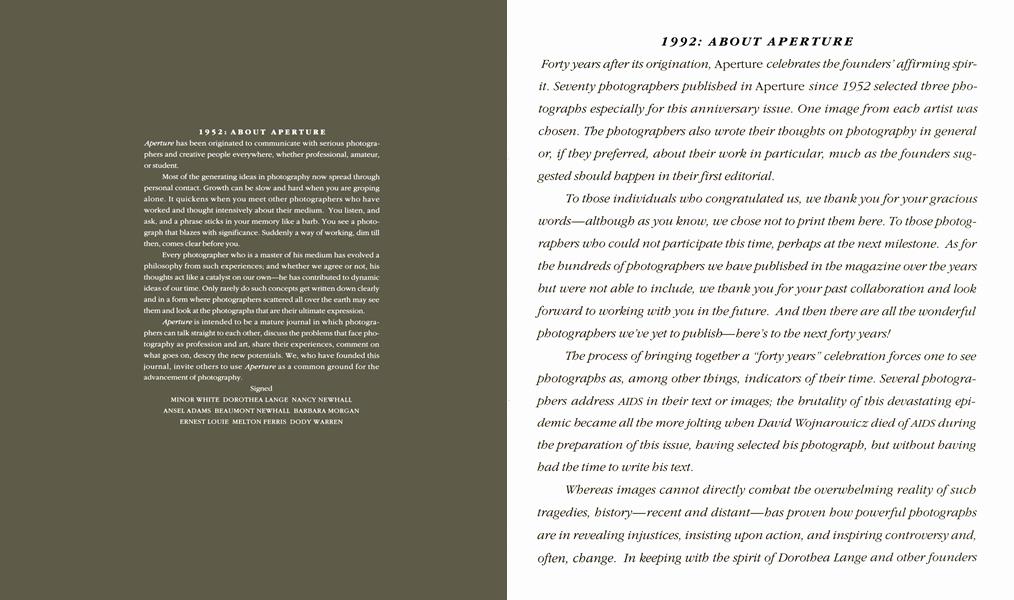 1992: About Aperture
