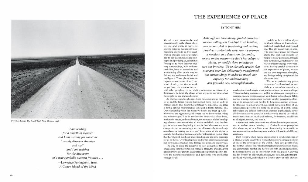 The Experience Of Place