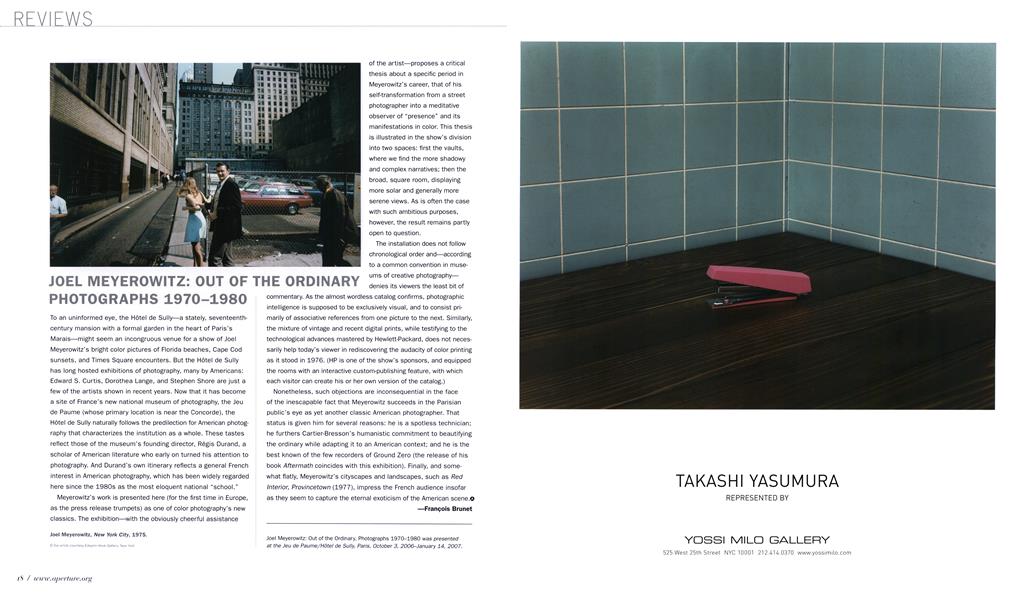 Joel Meyerowitz: Out Of The Ordinary Photographs 1970-1980