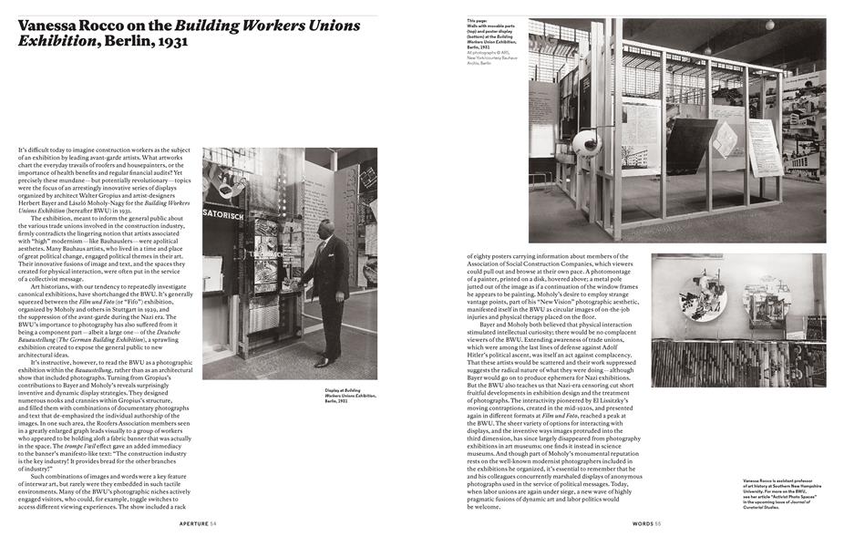Vanessa Rocco On The Building Workers Unions Exhibition, Berlin, 1931