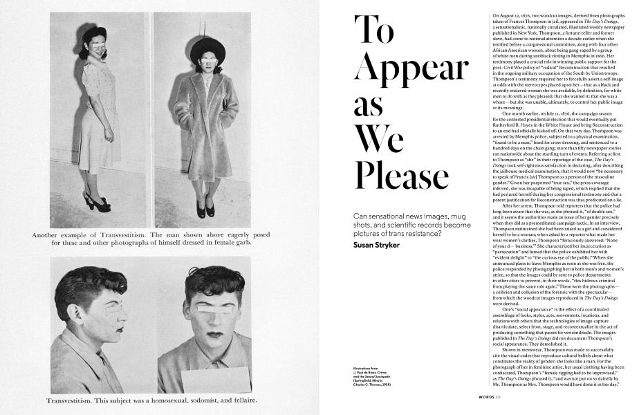 To Appear As We Please